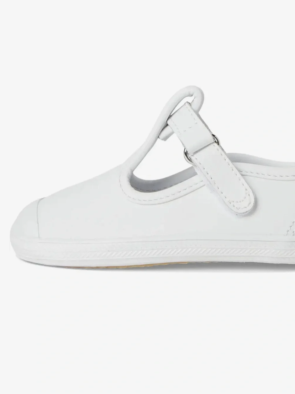Keds Toddler Champion Toe Cap T-Strap In White Leather Size 6 Boy Girl Like New